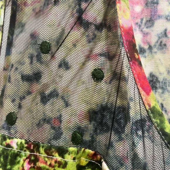 ESHAKTI Floral Sundress Lace Embroidery Trim Chest Ruched Waist 3X Maxi EUC - Picture 2 of 7